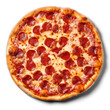 © fotogurme - Pepperoni pizza isolated on transparent background top view