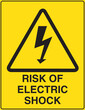 © Mercedes Fittipaldi - Cartel de peligro de electricidad en color amarillo y negro. Vector