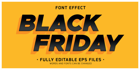 Wall Mural - black friday modern style editable vector text effect