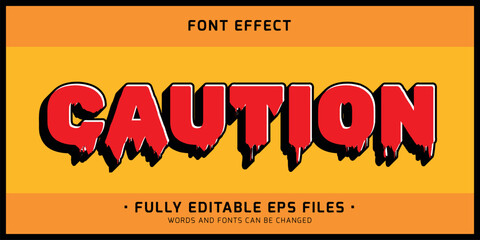 Wall Mural - Caution text effect editable error and hazard text effect