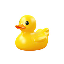 An Isolated Yellow Rubber Duck Toy.
