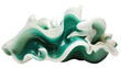 combining jade green and pearl white in an abstract futuristic texture isolated on a transparent background, generative ai