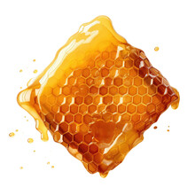 Top View Of A Honeycomb With Syrup.