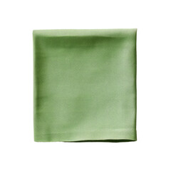 Wall Mural - Top view of a green cotton napkin isolated.