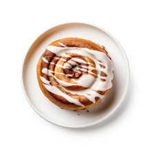 Delicious Cinnamon Roll Isolated On A White Background