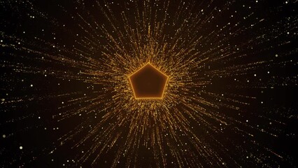 Wall Mural - 4K 3D Luxury golden confetti background luxury awards dust particles animation. Ceremony, event, holiday Shining dark gradient background. Anniversary, new year, event, Christmas, Festival, Diwali.