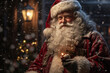 © Moritz - Santa's Arrival: High-Resolution Photograph Capturing Santa Claus Entering a Festively Decorated Home, Bringing with Him a Bundle of Holiday Cheer