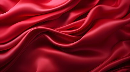 Ruby Silk Fabric Texture with Beautiful Waves. Elegant Background for a Luxury Product