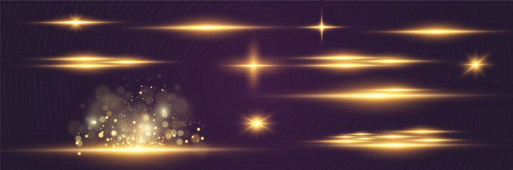Poster - Special lens flash, light effect. The flash flashes rays and searchlight. illust. Beautiful star Light from the rays. The sun is backlit. Bright beautiful star. Sunlight. Glare.	
