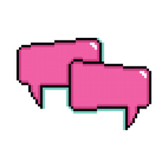 Wall Mural - Isolated pink pixelated comic speech bubble chats Vector illustration