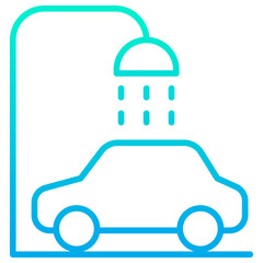 Poster - Outline gradient Car washing icon