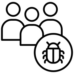 Outline Bug Users icon
