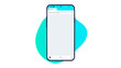 © Knut - Mobile phone with open web browser mockup - Smartphone with blank empty internet browser with teal and blue abstract background shape