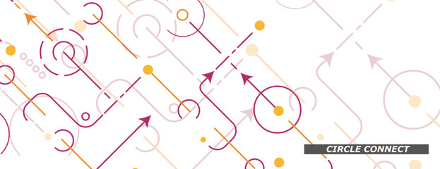 Abstract background with lines, dots and arrows communication. Vector network connection. Big data concept illustration
