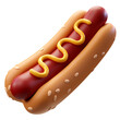 3d Render Illustration hot dog with mustard icon