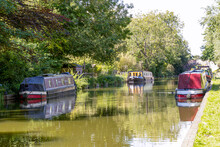 Narrow Boats On An English Canal