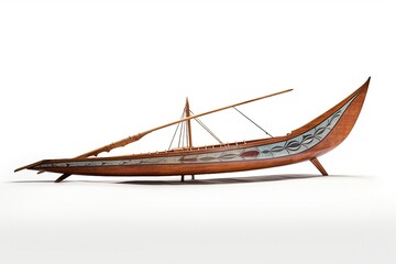 Poster - wooden boat isolated on white background.
