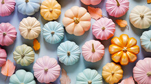 Assorted Pastel-colored Plaster Pumpkins