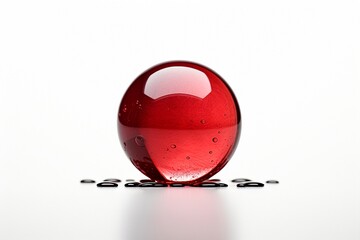 Aufkleber - red glass ball isolated on white background.