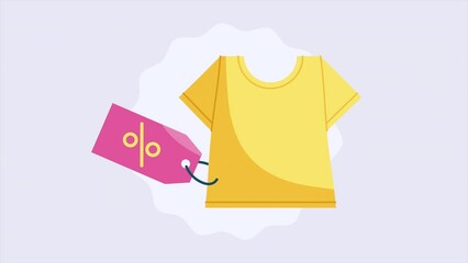 Wall Mural - clothes with sale tag animation