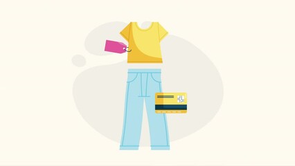 Wall Mural - clothes with sale tag animation