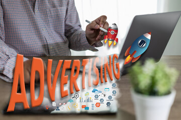 Fototapete - digital marketing media technology digital marketing is a new startup project. millenniums human res