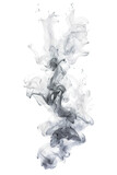 Fototapeta Na drzwi - dripping liquid smoke frozen in an abstract futuristic 3d texture isolated on a transparent background, generative ai