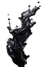Gleaming Liquid Obsidian Frozen In An Abstract Futuristic 3d Texture Isolated On A Transparent Background, Generative Ai