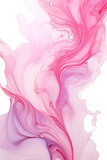 Fototapeta Na drzwi - liquid marbled pink paint swirls frozen in an abstract futuristic 3d  isolated on a transparent background, generative ai