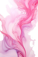 Liquid Marbled Pink Paint Swirls Frozen In An Abstract Futuristic 3d Texture Isolated On A Transparent Background, Generative Ai