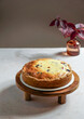 © The Picture Pantry - plum cake in asian style minimalism, soft light, white linen tablecloth