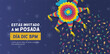 © VicOliver - invitación a fiesta de posada con piñata y muchos dulces. Banner horizontal de celebraciones de navidad en México.