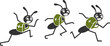 Ants flee from an insecticide treatment, on PNG files