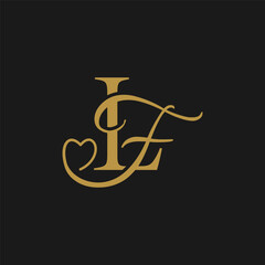 Sticker - initial letter lf monogram luxury elegance logo