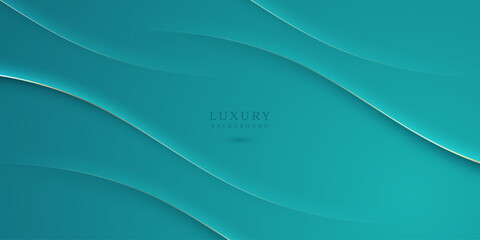 Luxurious Background with Wavy Gold Line Elements
