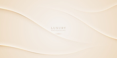 Luxury Background with Wavy Gold Line Elements