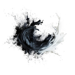 Wall Mural - swirling galaxy ink frozen in an abstract futuristic 3d texture isolated on a transparent background