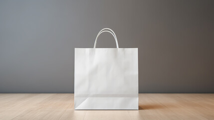 Blank white paper shopping bag mockup