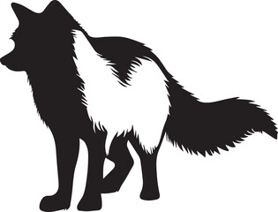 Wall Mural - Arctic Fox vector silhouette illustration