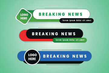 Wall Mural - Stylish color full geometric modern lower third banner template design premium Vector, streaming sport news  clean and simple design
