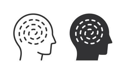 Wall Mural - Neuroplasticity icons. Vector illustration isolated on white.