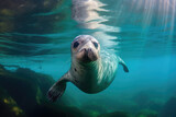 Fototapeta Łazienka - Majestic Seal Pose: Full Body View