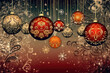 Weihnachtlicher Hintergrund mit Weihnachtskugeln, Christmas background with Christmas balls