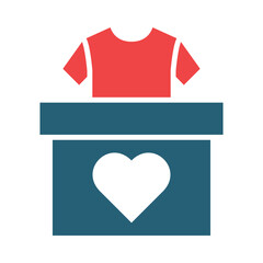 Clothes Donation Glyph Two Color Icon Design