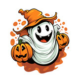 Fototapeta Dziecięca - Halloween themed stickers with no background, for T-shirts and other saleable items