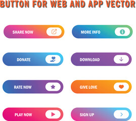 Wall Mural - cta web button collection