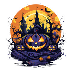 Halloween themed stickers with no background, for T-shirts and other saleable items