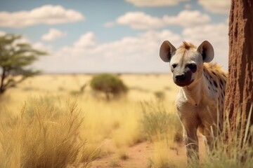 Canvas Print - Spotted hyena in the savanna