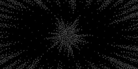 Falling numbers, big data concept. Binary white disorderly flying digits.