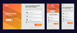 © ahmad - Modern Login form template with orange color. Mobile Registration and login forms page. Professional web design, full set of elements. User-friendly design materials.